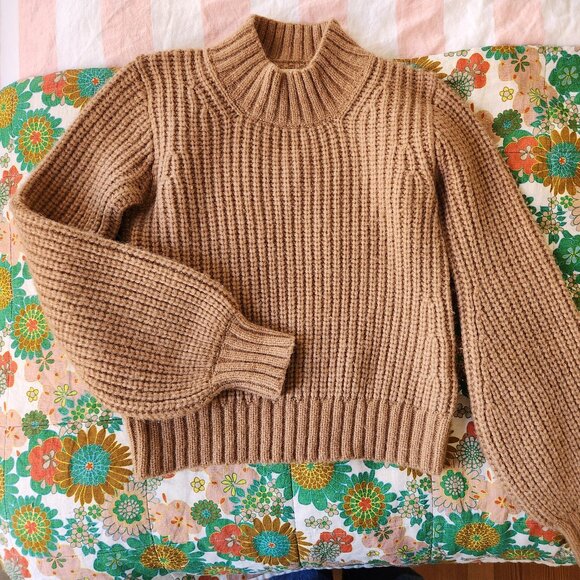 Doen Sweaters - Doen Alpaca Lulu Jumper Mock Neck Sweater Almond Size XS